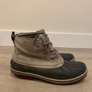 Eddie Bauer Hunt Pac ‘62 Rain/Winter Boot Gray and Purple Size 9.5